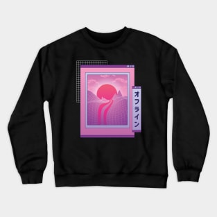 Offline Japanese Vaporwave Aesthetic Anime Crewneck Sweatshirt